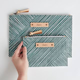 "Line Wrap" - Catch All Pouch Set in Cactus by Michelle Taylor - Scale