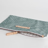"Line Wrap" - Catch All Pouch Set in Cactus by Michelle Taylor - Zipper Detail