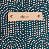 "Modern Showers" - Catch All Pouch Set in Navy by Jenna Holcomb - Tag Detail