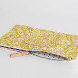 "Lenox" - Catch All Pouch Set in Sunshine by Lauren Richel Kelly - Zipper Detail