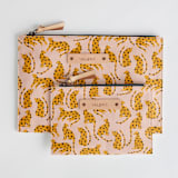 "Cat Lounge" - Catch All Pouch Set in Blush by Betsy Siber - Catch-All Pouch Set
