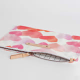 "Love in the Air" - Catch All Pouch Set in Rose by Rebecca Durflinger - Zipper Detail