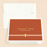 "Ribbon & Cross" - Confirmation Thank You Cards in Terracotta by Dish and Spoon - Front