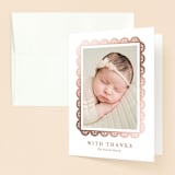 "gilded lace" - Baptism and Christening Thank You Cards in Purity by Susan Asbill - Front