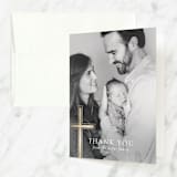 "a simple cross" - Baptism and Christening Thank You Cards in Puddle by Erin Deegan - Front