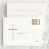 "a simple cross" - Baptism and Christening Thank You Cards in Puddle by Erin Deegan - FREE Recipient Addressing