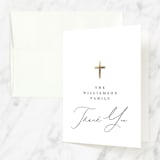 "simple cross" - Baptism and Christening Thank You Cards in Cloud by Phrosné Barwood - Front
