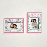 "Peaceful Garden" - Holiday Cards in Flamingo by Elly - Photo Orientation Options