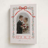 "Joyful-Bow" - Holiday Cards in Crimson by BR Designs - Folded Card