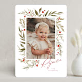 "Winter Holly Garden" - Holiday Cards in Holly Berry by Wildfield Paper Co - Front