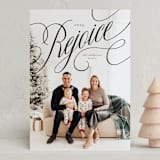 "Elegant Rejoice Script" - Holiday Cards in Tuxedo by Stacy Maalouf - Front