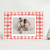 "Hand Painted Checkerboard" - Holiday Cards in Cherry by Michelle Harrick - Front