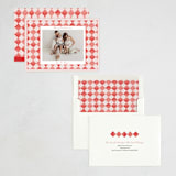 "Hand Painted Checkerboard" - Holiday Cards in Cherry by Michelle Harrick - Assembled