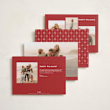 "Poinsettia + Pine" - Holiday Cards in Mistletoe by Wildfield Paper Co - Back of Card Options