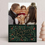 "Rejoice Pines" - Holiday Cards in Peach by Kristen Smith - Front