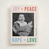 "Peace Poster" - Holiday Cards in Sparkler by Pixel and Hank - Front