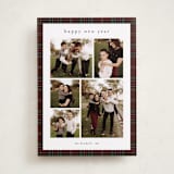 "Plaid Collage" - Holiday Cards in Burgundy by Stacey Meacham - Front