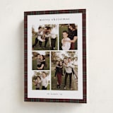 "Plaid Collage" - Holiday Cards in Burgundy by Stacey Meacham - Folded Card
