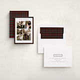 "Plaid Collage" - Holiday Cards in Burgundy by Stacey Meacham - Assembled