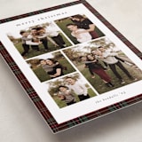 "Plaid Collage" - Holiday Cards in Burgundy by Stacey Meacham - Detail