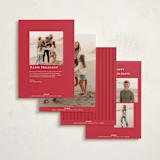"Plaza" - Holiday Cards in Poinsettia by Amy Kross - Back of Card Options