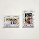 "Scalloped Edge Holiday" - Holiday Cards in Sapphire by Chris Griffith - Photo Orientation Options