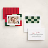 "Modern Quilt" - Holiday Cards in Poinsettia by Owl and Toad - Assembled