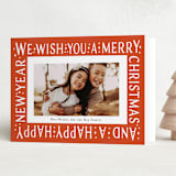 "Best Wishes" - Holiday Cards in Cherry by Ani Somi - Folded Card