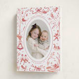 "12 Days of Christmas Toile" - Holiday Cards in Berry by Teju Reval - Folded Card