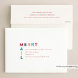 "Happy Hue" - Holiday Cards in Ruby by Lauren Chism - FREE Recipient Addressing