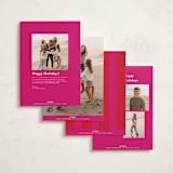 "Bright Frame" - Holiday Cards in Poinsettia by Owl and Toad - Back of Card Options