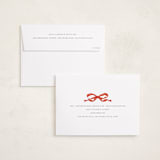"Taffeta Bow" - Holiday Cards in Coral by Olivia Kanaley Inman - FREE Recipient Addressing