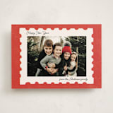 "Risograph Stamp" - Holiday Cards in Cherry by Sabrina Excene - Front