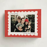 "Risograph Stamp" - Holiday Cards in Cherry by Sabrina Excene - Folded Card