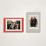 "Risograph Stamp" - Holiday Cards in Cherry by Sabrina Excene - Photo Orientation Options