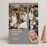 "merry heart" - Holiday Cards in Greige by Sara Hicks Malone - Front