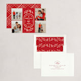 "Oval Emblem" - Holiday Cards in Scarlet by Paige Rothhaar - Assembled
