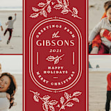 "Oval Emblem" - Holiday Cards in Scarlet by Paige Rothhaar - Detail