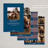 "Bold editorial" - Holiday Cards in Navy by Tanya Lee of Frooted Design - Back of Card Options