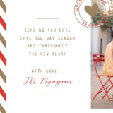 "Holiday Air Mail" - Holiday Cards in Cranberry by The Social Type - Detail