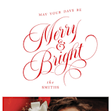 "Brightest Merry" - Holiday Cards in Santa Suit by Ellis - Detail