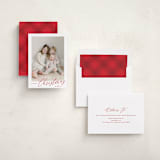 "Corner Slant" - Holiday Cards in Berry by Kelly Schmidt - Assembled