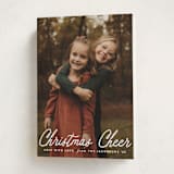 "Cheerful Script" - Holiday Cards in Snowfall by Karidy Walker - Folded Card