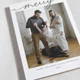 "Scripted Merry" - Holiday Cards in Hunter by Kasia Labocki - Detail