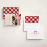 "ribbon wrapped" - Holiday Cards in Poinsettia by Angela Marzuki - Assembled