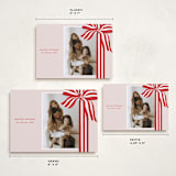 "ribbon wrapped" - Holiday Cards in Poinsettia by Angela Marzuki - Formats Available