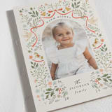 "Ribbons and Florals" - Holiday Cards in Almond by Hannah Williams - Detail