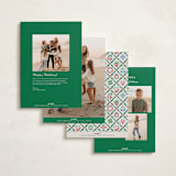 "Patchwork Christmas" - Holiday Cards in Wreath by Paper Sun Studio - Back of Card Options