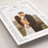 "Christmas Garland" - Holiday Cards in Sage by Hooray Creative - Detail