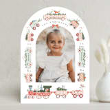 "Festive Tracks" - Holiday Cards in Spruce by Hannah Williams - Front